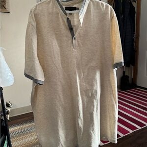 Banana Republic Beige and Gray Casual Button Down Shirt